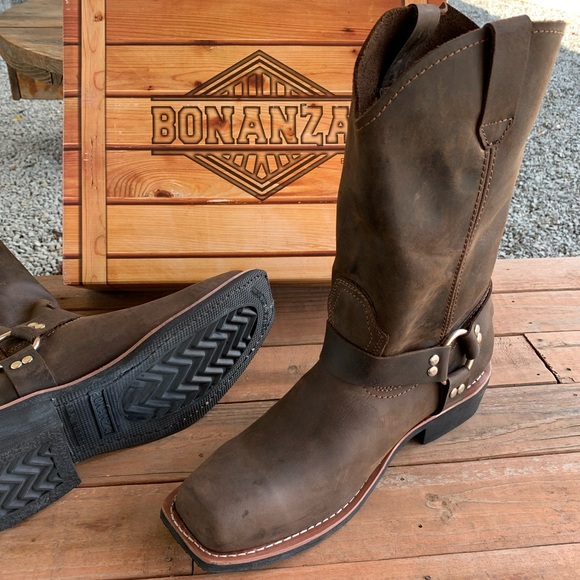 Men's Bonanza BA-120 Harness Biker Boots - Picture 2 of 5